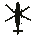 Recognition silhouette of the Westland Sea King, seen from above